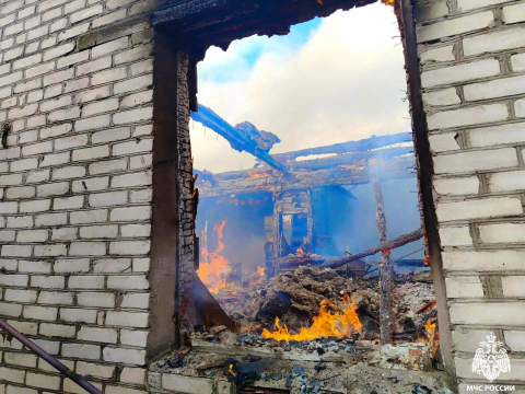Хлопок разбудил хозяйку: в Смоленской области пожар уничтожил жилой дом и гараж 