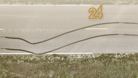 Фуры на мосту королевы Луизы через Неман и многоэтажка на берегу в Советске 